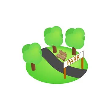 Park icon, isometric 3d style Ilustración de archivo