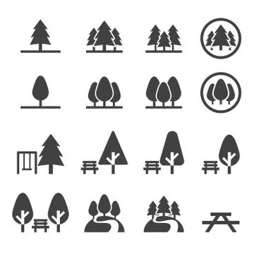 Park icon set Stock Illustration