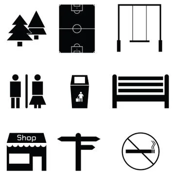 Park icon set Stock Illustration