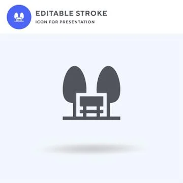 Park icon vector, filled flat sign, solid pictogram isolated on white, logo Illustrazione stock