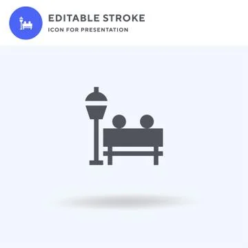 Park icon vector, filled flat sign, solid pictogram isolated on white, logo Ilustración de archivo