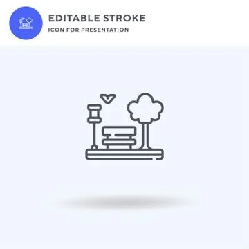 Park icon vector, filled flat sign, solid pictogram isolated on white, logo Ilustración de archivo