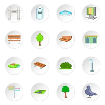 Park icons set Ilustração Stock