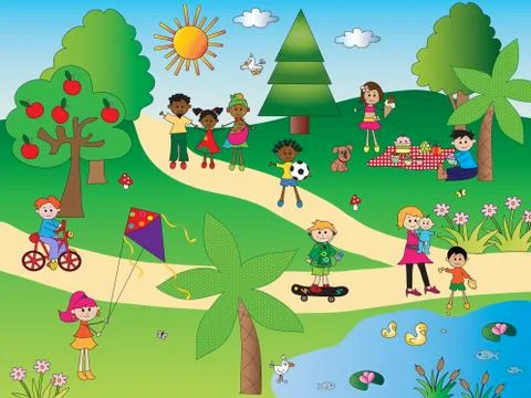 In the park Stock Illustration