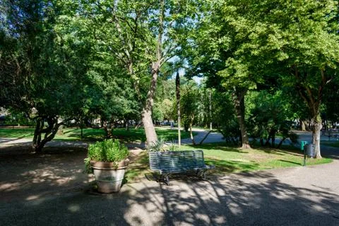 Park inside the city in spring Stock Photos