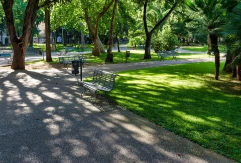 Park inside the city in spring Stock Photos
