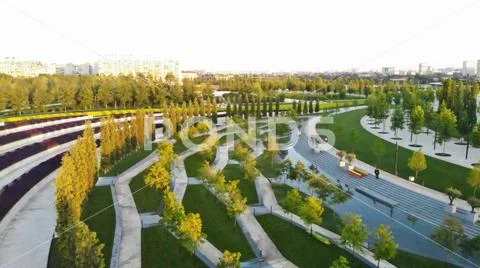 Park Krasnodar from a height. Stock Photos