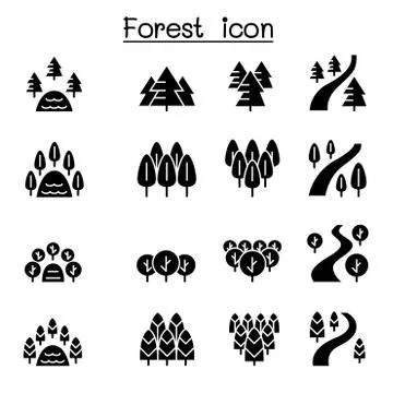 Park &amp; Landscape icon set 스톡 일러스트