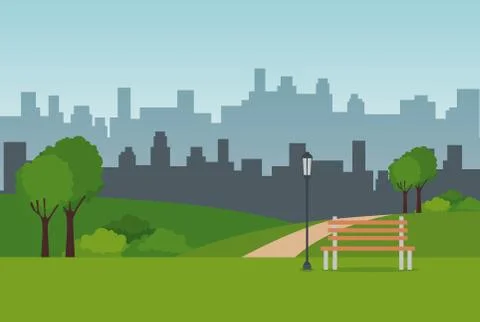Park landscape scene icon Ilustração Stock