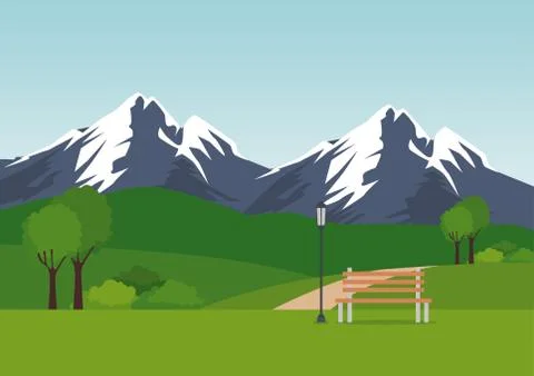 Park landscape scene icon Ilustración de archivo