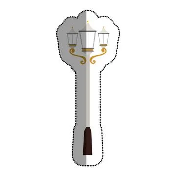 Park lantern isolated icon Ilustração Stock