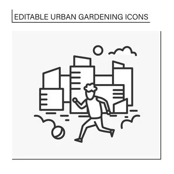 Park line icon Illustrazione stock
