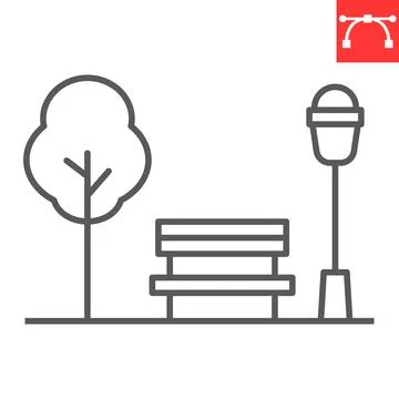 Park line icon Illustrazione stock