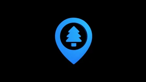 Park location 3d pin map rotating animation spinning in background Stock Footage 313492491