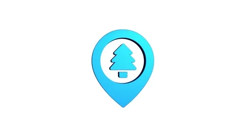 Park location 3d pin map rotating animation spinning in background Stock Footage 313492532