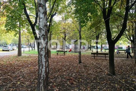 Park in Malesnica residential area, Zagreb, Croatia Stock Photos