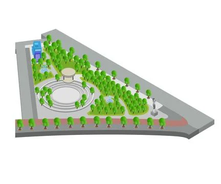 Park Map Concept Outdoor Navigation Landscape Guide Illustration Illustrazione stock