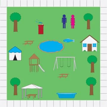 Park map icons vector pack 스톡 일러스트