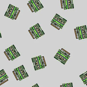 Park mobile home vector seamless pattern Stock Illustration