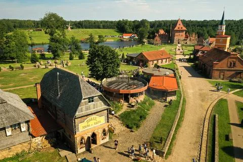 Park-museum of interactive history of Sulla in Belarus. Medieval historical c Fotos de archivo