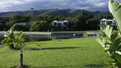 Park next to a lake 2 Stock Footage 266336600