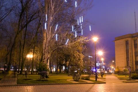 Park at night Foto stock