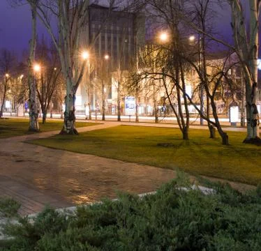 Park at night Foto stock