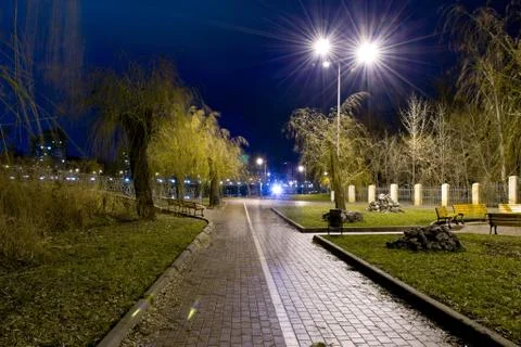 Park at night Stock Photos
