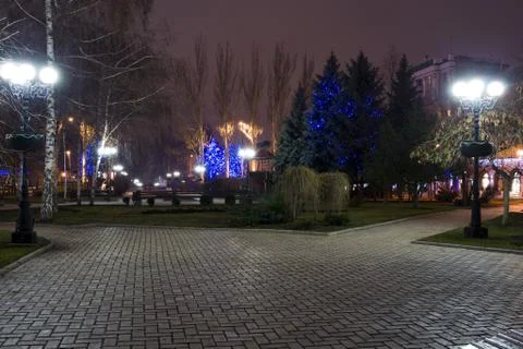 Park at night Stock Photos