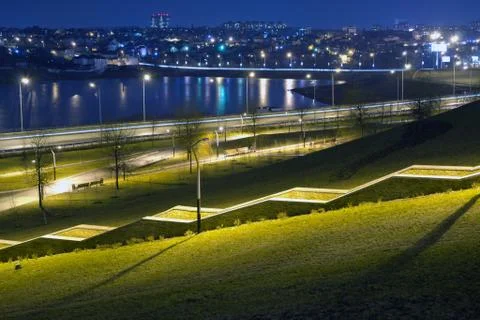 Park at night Foto stock