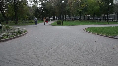 Park at the Old Town Square Stock Footage 8837203