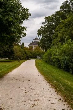 Park Path to a Building Stock Photos