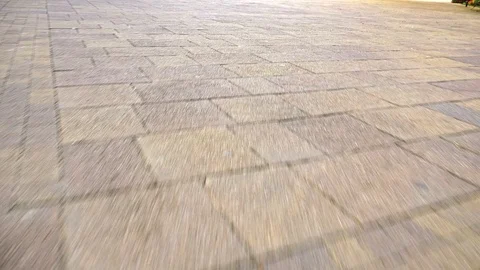 Park path made of stone. Movement on the track. pattern Stock Footage 115600363