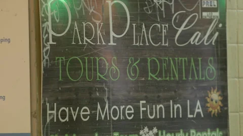 Park Place Cali Tours and Rentals Poster in Los Angeles Stock Footage 344616640