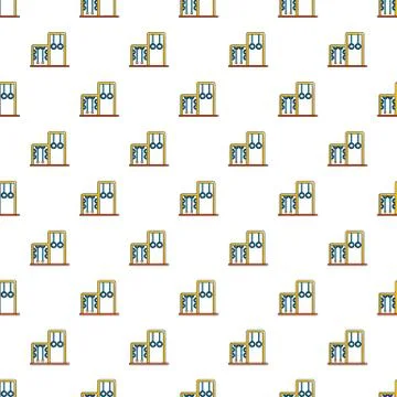 Park playground equipment rings pattern seamless Stock Illustration