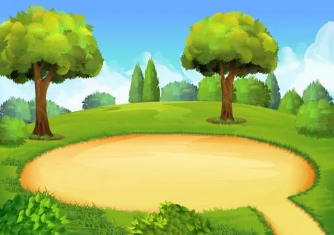 Park, playground, vector background Stock Illustration