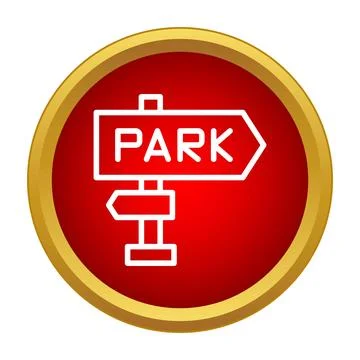 Park road sign pointer indicating direction Illustration