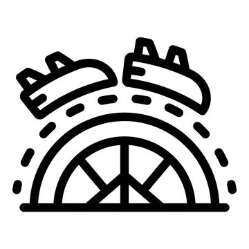 Park roller coaster icon, outline style Stock Illustration