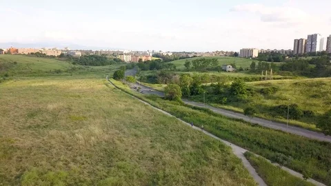 Park in Rome seen from a drone Video stock 100641019