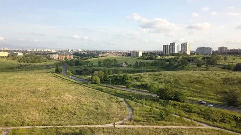 Park in Rome seen from a drone Stock Footage 100641033