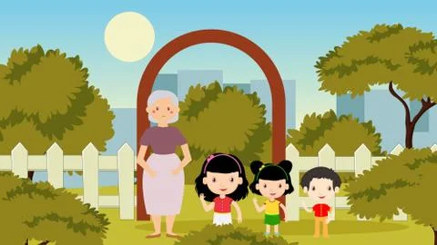 Park Scene Background Stock Illustration