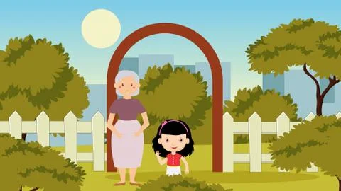 Park Scene Background Stock Illustration