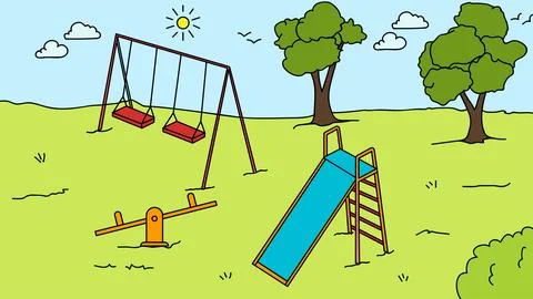 Park scenery vector design. Stock Illustration