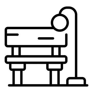 Park seat icon outline vector. Wood bench Stock Illustration