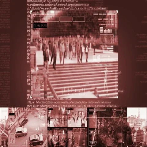Park - Security Camera - Surveillance - Cyber - red Video stock 69545215