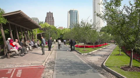 Park in Shanghai Stock Footage 49062766