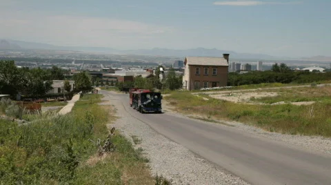 Park shuttle train P HD 0747 Stock Footage 474439