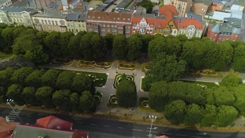 Park Sienkiewicza Slupsk Centrum Aerial View Poland Stock Footage 241386953