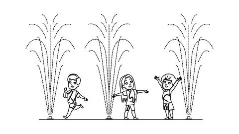 Park splash pad kid vector Illustrazione stock