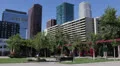 Park in Spring, Downtown Los Angeles, LA, highrise, Office skyscrapers HD Footage